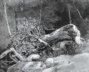Achille-Etna Michallon The Fallen Branch,Fontainebleau oil painting
